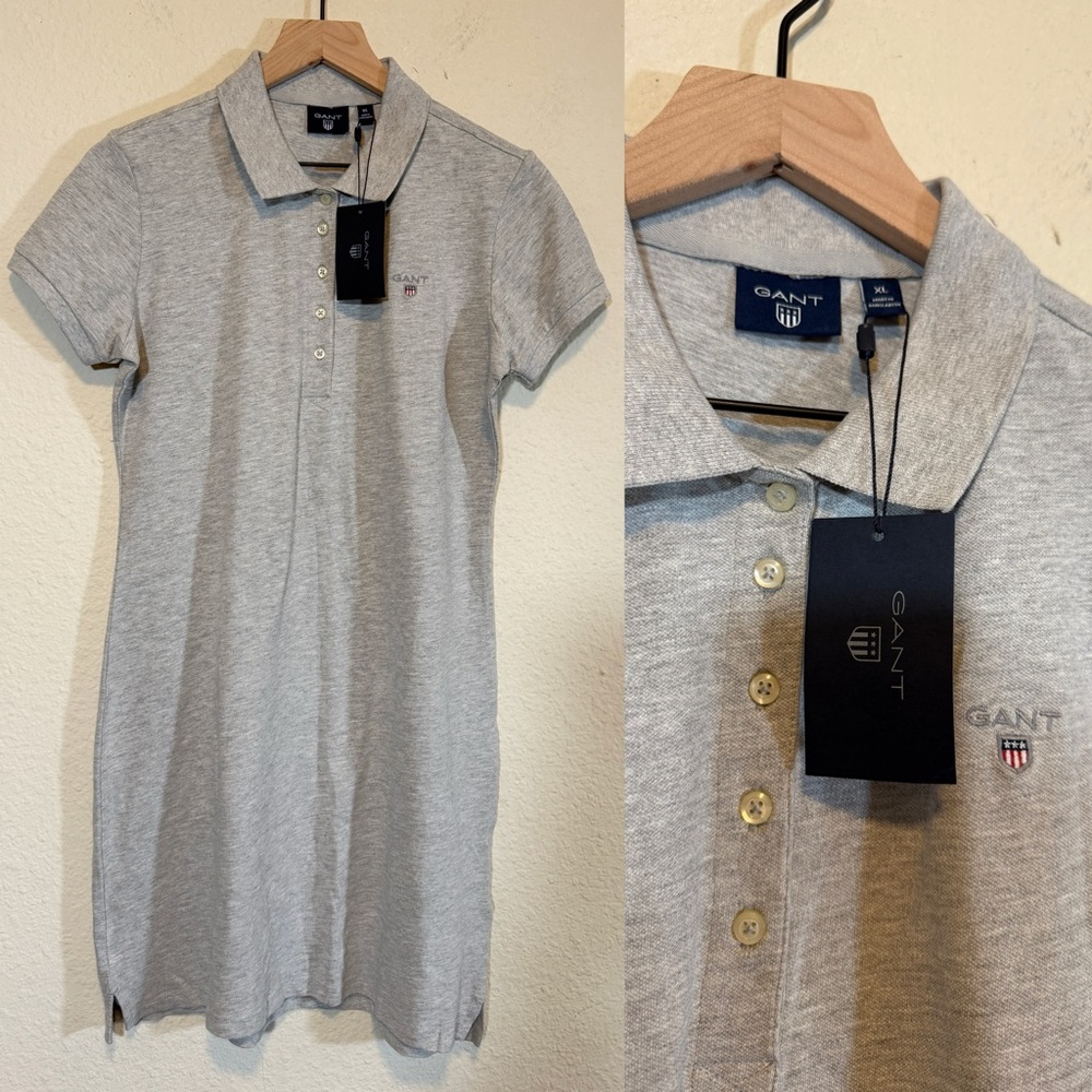 Gant Light Grey Original Piqué Polo Dress-Size XL-NWT